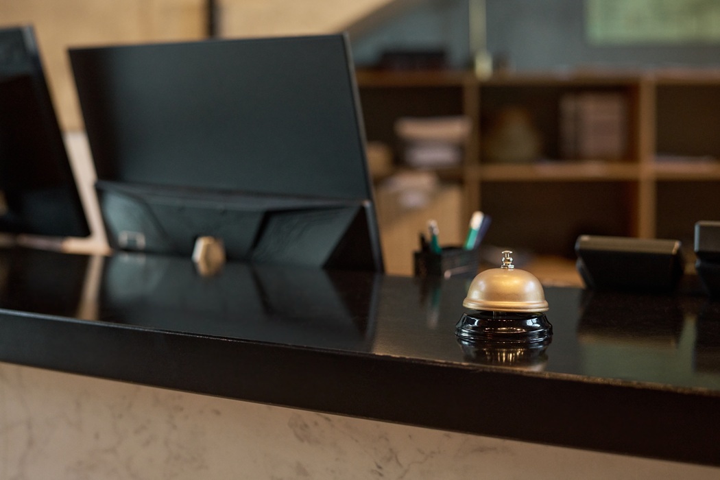 Reception area at a Washington DC residential or commercial property with managed front desk services